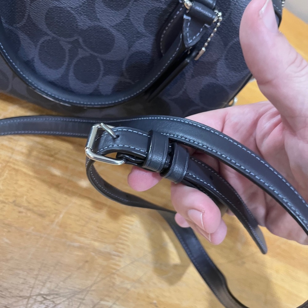 Coach Rowan Satchel Dark Denim Signature Leather Crossbody Bag CM280 Luxury - Picture 10 of 14